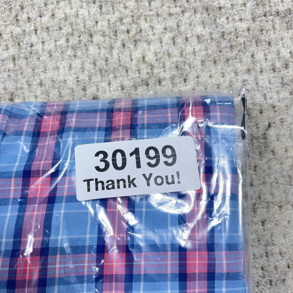 Vineyard Vines Shirt Men Medium Blue Pink Plaid Slim Fit Tucker Button Up Preppy - Picture 9 of 9